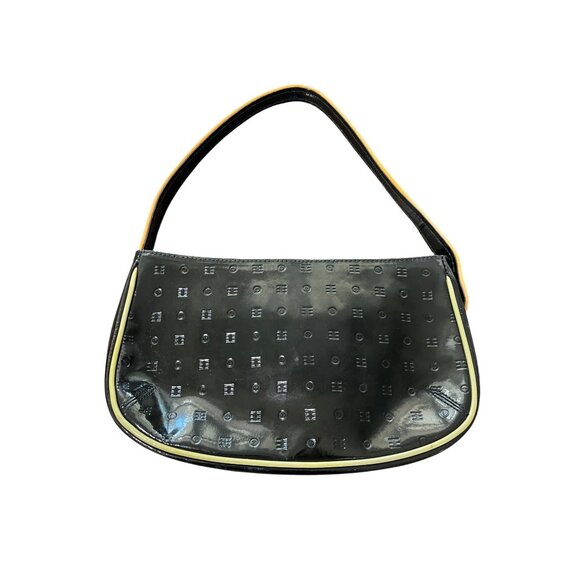 Arcadia Black Patent Leather Hobo Baguette Shoulder Bag - Picture 2 of 8